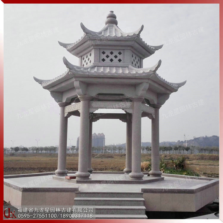 雙層石亭子圖片