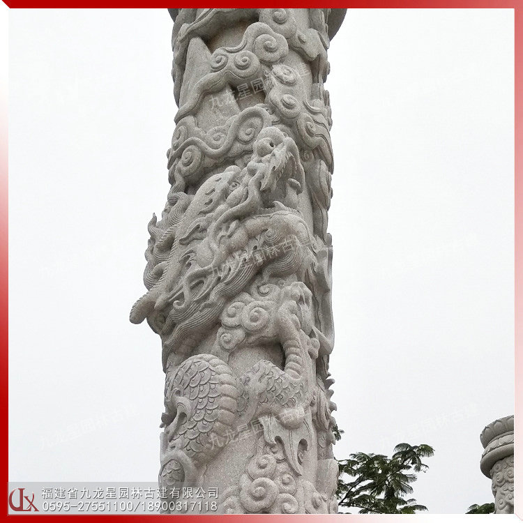 廣場(chǎng)石雕龍柱圖片