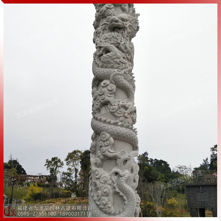 廣場(chǎng)石雕龍柱圖片