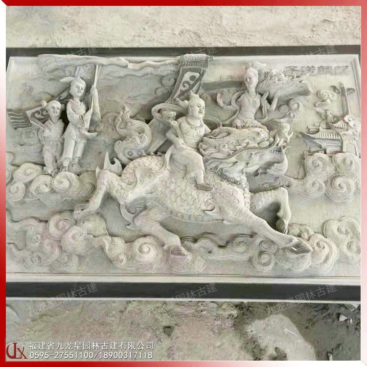 麒麟石雕浮雕圖