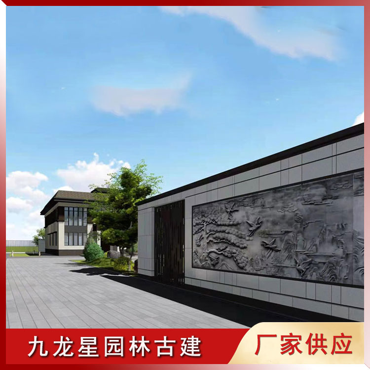 松鶴浮雕石雕壁畫(huà)